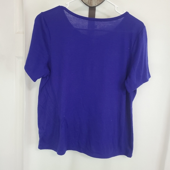 (1428) So Girls Short Sleeve Lama Motif T-Shirt, Size: 18 1/2 Color: Blue - Picture 8 of 15